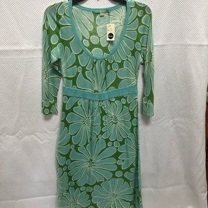 NWT Beautiful Boden green/aqua midi dress 4R